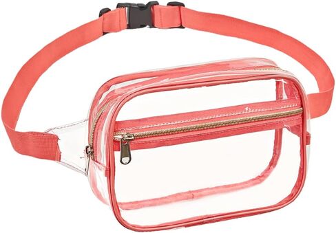 Clearworld Clear Fanny Pack للنساء والرجال، حزمة خصر معتمدة من الاستاد مع حزام قابل للتعديل، حقيبة حزام عصرية للمهرجانات، والألعاب، والسفر والحفلات الموسيقية in Kuwait