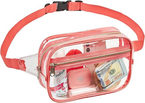 Clearworld Clear Fanny Pack للنساء والرجال، حزمة خصر معتمدة من الاستاد مع حزام قابل للتعديل، حقيبة حزام عصرية للمهرجانات، والألعاب، والسفر والحفلات الموسيقية in Kuwait
