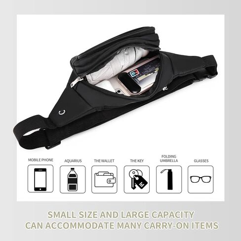 DAITET Crossbody Fanny Pack للرجال والنساء، حقيبة خصر كبيرة وحقيبة الورك مع حزام قابل للتعديل للتمرين في الهواء الطلق والسفر والجري والمشي لمسافات طويلة وركوب الدراجات in Kuwait