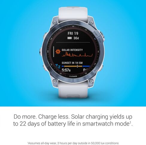 Garmin fenix 7X Sapphire Solar, Larger sized adventure smartwatch, with Solar Charging Capabilities, rugged outdoor watch with GPS, touchscreen, wellness features, black DLC titanium with black band in Saudi Arabia