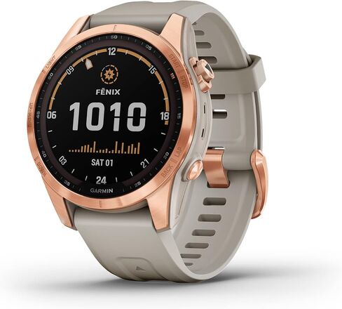 Garmin fenix 7 Sapphire Solar، ساعة ذكية للمغامرة، مع إمكانيات الشحن بالطاقة الشمسية، ساعة خارجية متينة مع نظام تحديد المواقع العالمي (GPS)، شاشة تعمل باللمس، ميزات العافية، سوار من الحجر الأبيض المصنوع من التيتانيوم DLC باللون الأزرق المعدني in Kuwait