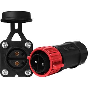 Trolling Motor Plug Receptacle Set, 12V/24V/ 36V/48V Plug for Trolling Motor/Down Rigger/Fishing Reel,Waterproof Marine Boat DC Power Connector