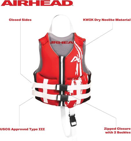 Airhead GNAR Child and Infant Kwik-Dry Neolite Flex Life Jacket, US Coast Guard Approved in Saudi Arabia