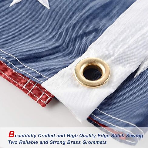 Yafeco الولايات المتحدة 50 نجمة علم القارب المخيط، 16 × 24 بوصة قارب اليخت الراية بحري العلم الأمريكي الأمريكي بالكامل مع خطوط مخيطة، نجوم مطرزة وحلقات نحاسية 12 × 18 بوصة in Kuwait