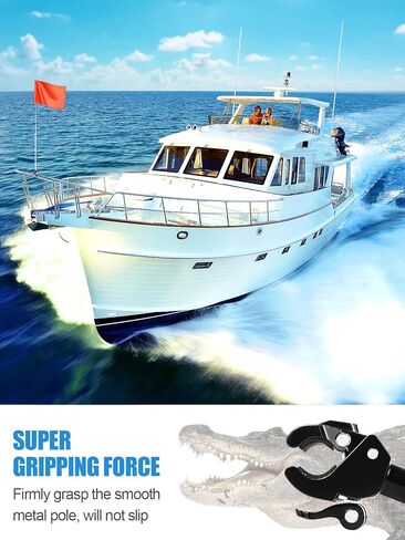 علم قارب برتقالي - علم سلامة قارب قابل للتعديل 64 انش علم تزلج على الماء مع حامل ثابت وعمود علم متين علم سلامة متزلج للسباحين معدات السلامة in Kuwait