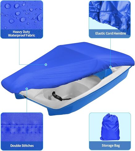 iCOVER Pedal Boat Cover, Fits 3 or 5 Person Pedal Boat Water Proof Heavy Duty Paddle Boat Cover, Black in Saudi Arabia