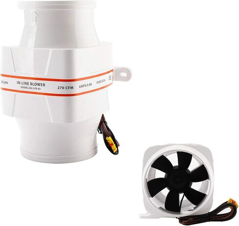 HYDDNice 4" 24V 270 CFM Marine Bilge Air Blower Electric in-Line Marine Bilge Air Blower fit for Boat Marine in Saudi Arabia