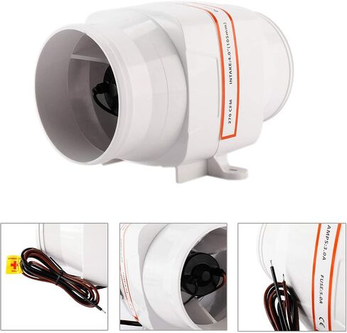 HYDDNice 4" 24V 270 CFM Marine Bilge Air Blower Electric in-Line Marine Bilge Air Blower fit for Boat Marine in Saudi Arabia