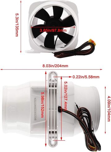 HYDDNice 4" 24V 270 CFM Marine Bilge Air Blower Electric in-Line Marine Bilge Air Blower fit for Boat Marine in Saudi Arabia