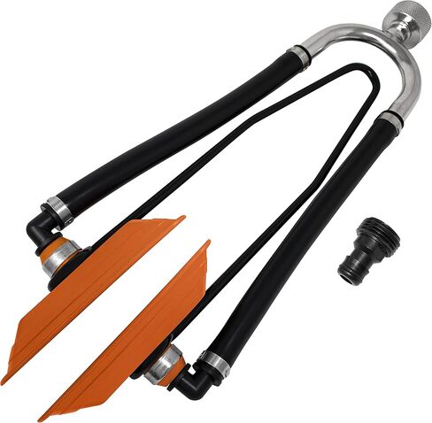 Seaworks Dual Feed Muff Style Heavy Duty Steel Boat Motor Flusher | Use for Antifreeze Winterization or Common Water Flush | 5/8 Inch Standard Garden Hose Connection (Orange) in Saudi Arabia