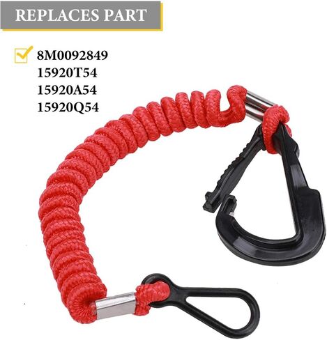 سلك حبل لمفتاح إيقاف القفل لسلامة محرك القارب للمحرك الخارجي Mercury-Mercruiser - يستبدل 8M0092849 15920T54 15920A54 15920Q54، بطول 36 بوصة/90 سم in Kuwait