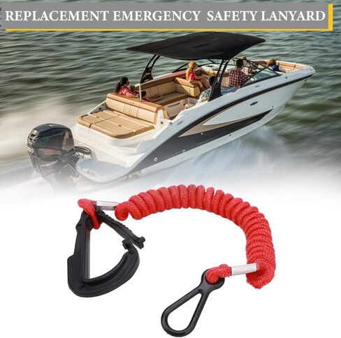 سلك حبل لمفتاح إيقاف القفل لسلامة محرك القارب للمحرك الخارجي Mercury-Mercruiser - يستبدل 8M0092849 15920T54 15920A54 15920Q54، بطول 36 بوصة/90 سم in Kuwait