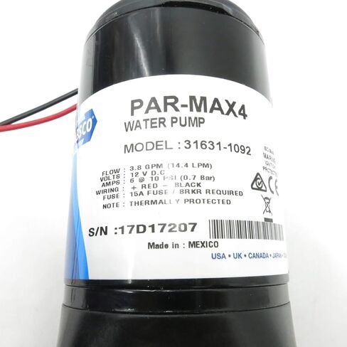 Jabsco 31631-1092 3.8 GPM 12 Volt PAR-Max 4 Rinse Pump for Quiet Flush Toilet in Saudi Arabia