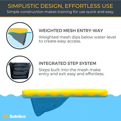 SOLSTICE ORIGINAL Inflatable Pup Plank Dog Float Floating Ramp Ladder For Pools Boats Docks | Dog On Water Ladder Steps | For Swimming Pets Up To 200 Pounds | Claw Friendly Safe & Easy For Large Dogs in Saudi Arabia