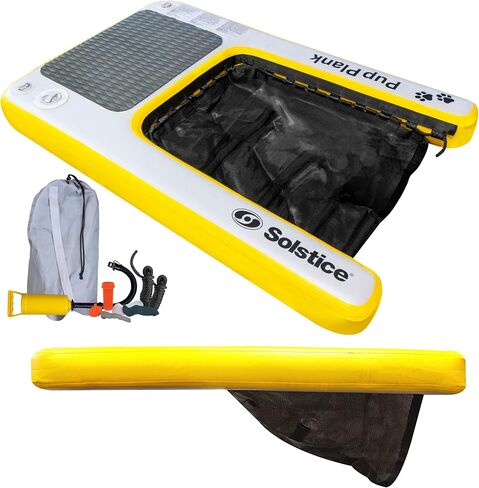 SOLSTICE ORIGINAL Inflatable Pup Plank Dog Float Floating Ramp Ladder For Pools Boats Docks | Dog On Water Ladder Steps | For Swimming Pets Up To 200 Pounds | Claw Friendly Safe & Easy For Large Dogs in Saudi Arabia