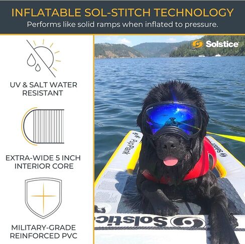 SOLSTICE ORIGINAL Inflatable Pup Plank Dog Float Floating Ramp Ladder For Pools Boats Docks | Dog On Water Ladder Steps | For Swimming Pets Up To 200 Pounds | Claw Friendly Safe & Easy For Large Dogs in Saudi Arabia