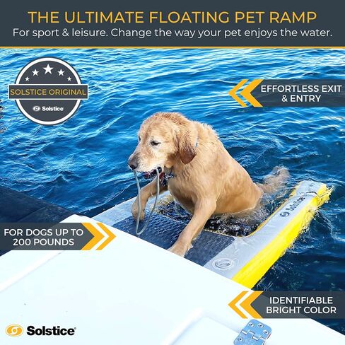 SOLSTICE ORIGINAL Inflatable Pup Plank Dog Float Floating Ramp Ladder For Pools Boats Docks | Dog On Water Ladder Steps | For Swimming Pets Up To 200 Pounds | Claw Friendly Safe & Easy For Large Dogs in Saudi Arabia