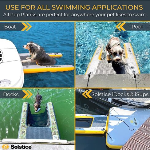 SOLSTICE ORIGINAL Inflatable Pup Plank Dog Float Floating Ramp Ladder For Pools Boats Docks | Dog On Water Ladder Steps | For Swimming Pets Up To 200 Pounds | Claw Friendly Safe & Easy For Large Dogs in Saudi Arabia