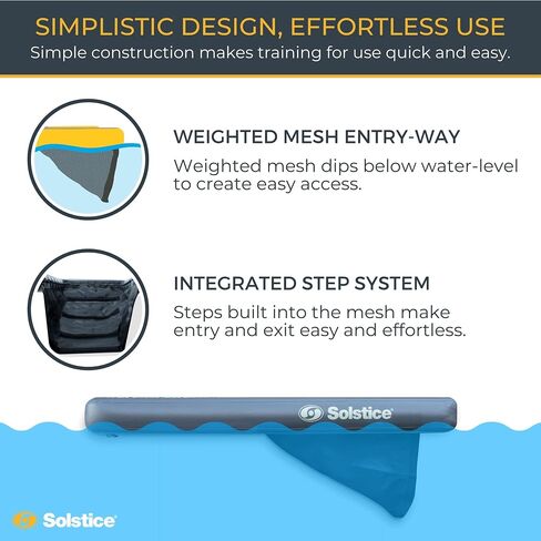 SOLSTICE ORIGINAL Inflatable Pup Plank Dog Float Floating Ramp Ladder For Pools Boats Docks | Dog On Water Ladder Steps | For Swimming Pets Up To 200 Pounds | Claw Friendly Safe & Easy For Large Dogs in Saudi Arabia