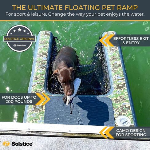 SOLSTICE ORIGINAL Inflatable Pup Plank Dog Float Floating Ramp Ladder For Pools Boats Docks | Dog On Water Ladder Steps | For Swimming Pets Up To 200 Pounds | Claw Friendly Safe & Easy For Large Dogs in Saudi Arabia