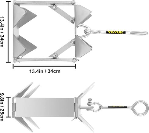 مرساة صندوق VEVOR للقوارب، مرساة قابلة للطي والإمساك، مرساة مكعبة من الفولاذ المجلفن، مرساة صندوقية شديدة التحمل، مرساة صندوقية للقوارب العائمة مع تصميم قابل للطي للرسو البحري in Kuwait