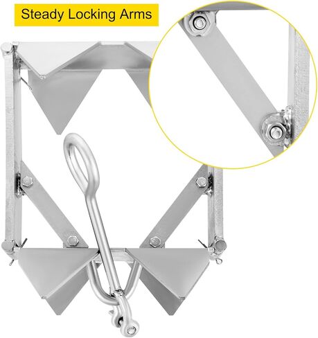 مرساة صندوق VEVOR للقوارب، مرساة قابلة للطي والإمساك، مرساة مكعبة من الفولاذ المجلفن، مرساة صندوقية شديدة التحمل، مرساة صندوقية للقوارب العائمة مع تصميم قابل للطي للرسو البحري in Kuwait