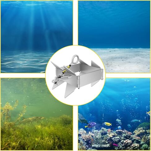 مرساة صندوق VEVOR للقوارب، مرساة قابلة للطي والإمساك، مرساة مكعبة من الفولاذ المجلفن، مرساة صندوقية شديدة التحمل، مرساة صندوقية للقوارب العائمة مع تصميم قابل للطي للرسو البحري in Kuwait