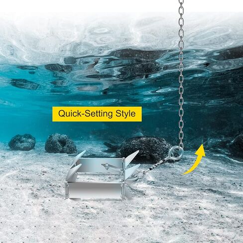 مرساة صندوق VEVOR للقوارب، مرساة قابلة للطي والإمساك، مرساة مكعبة من الفولاذ المجلفن، مرساة صندوقية شديدة التحمل، مرساة صندوقية للقوارب العائمة مع تصميم قابل للطي للرسو البحري in Kuwait