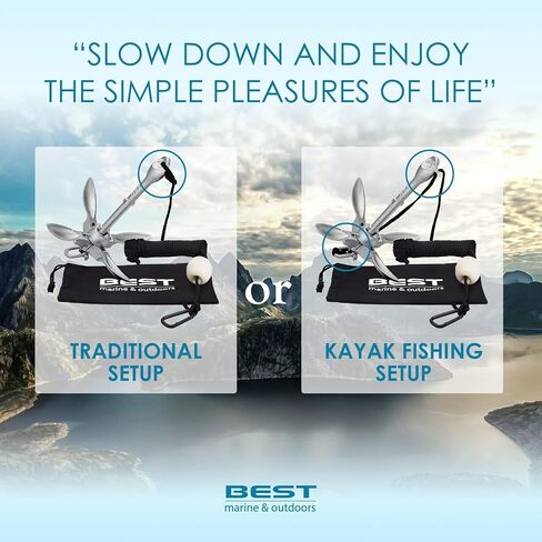 Best Marine and Outdoors Kayak Anchor, 3.5 Pound Anchor Kit for Kayaks, Canoes, SUP Paddle Boards & Jet Skis, Fishing, Boating & Kayaking Accessories in Saudi Arabia