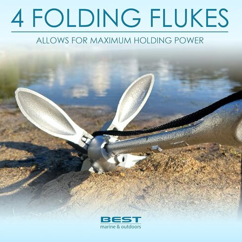 Best Marine and Outdoors Kayak Anchor, 3.5 Pound Anchor Kit for Kayaks, Canoes, SUP Paddle Boards & Jet Skis, Fishing, Boating & Kayaking Accessories in Saudi Arabia