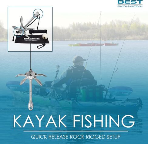 Best Marine and Outdoors Kayak Anchor, 3.5 Pound Anchor Kit for Kayaks, Canoes, SUP Paddle Boards & Jet Skis, Fishing, Boating & Kayaking Accessories in Saudi Arabia