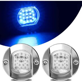 HUSUKU LED Marine Courtesy Lights, 316 Stainless Steel, SOOP3 P0-1 1200LM 3" Round 18LED IP65 Boat Transom Mount Light Waterproof, LED Lights Stern/Pontoon/Marine Lights 10-36V
