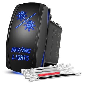 Nilight NAV/ANC Rocker Switch 7Pin Navigation Anchor Lights تبديل التبديل على إيقاف التشغيل على DPDT محفور بالليزر التبديل 12V 24V أسلاك القفز لـ ARB Carling NARVA Style Marine Boat سفينة السفينة، ضمان لمدة عامين in Saudi Arabia
