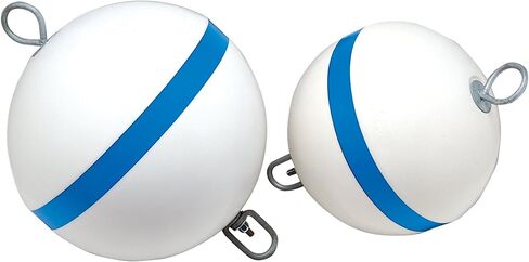 Taylor Made Products 22170, Sur-Moor Traditional Boat Mooring Buoy, Blue Stripe, 12 inch, White in Saudi Arabia