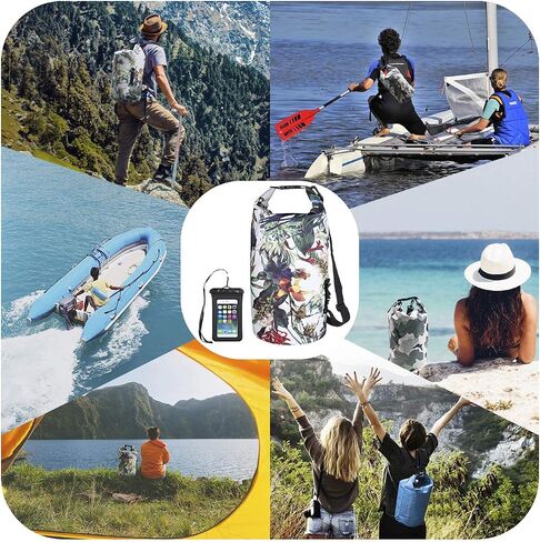 OMGear Waterproof Dry Bag Backpack Phone Pouch 40L/30L/20L/10L/5L Floating Dry Sack for Kayaking Boating Outdoors Activities in Kuwait