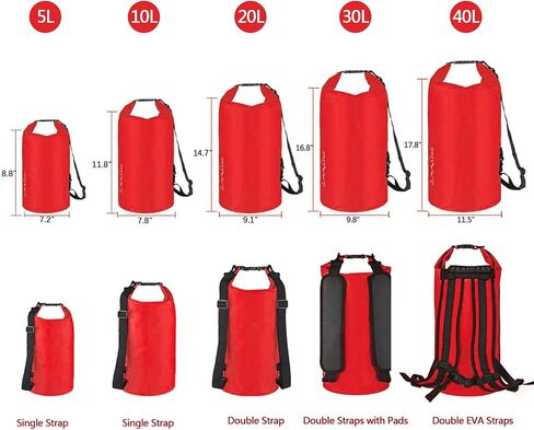 OMGear Waterproof Dry Bag Backpack Phone Pouch 40L/30L/20L/10L/5L Floating Dry Sack for Kayaking Boating Outdoors Activities in Kuwait