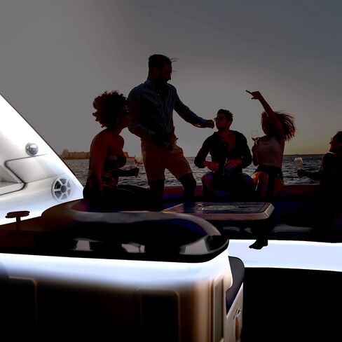 JUIOHAKY أضواء القارب العائم، أضواء شريط LED البحرية، أضواء شريط LED للقارب 12 فولت مقاومة للماء، أضواء LED للقارب، أضواء سطح القارب الداخلية لقوارب الكاياك، قارب جون، قارب باس، قارب صيد (أزرق، 32.8 قدم) in Kuwait