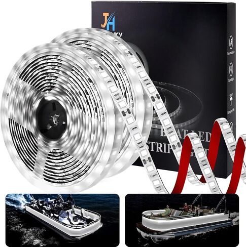JUIOHAKY أضواء القارب العائم، أضواء شريط LED البحرية، أضواء شريط LED للقارب 12 فولت مقاومة للماء، أضواء LED للقارب، أضواء سطح القارب الداخلية لقوارب الكاياك، قارب جون، قارب باس، قارب صيد (أزرق، 32.8 قدم) in Kuwait