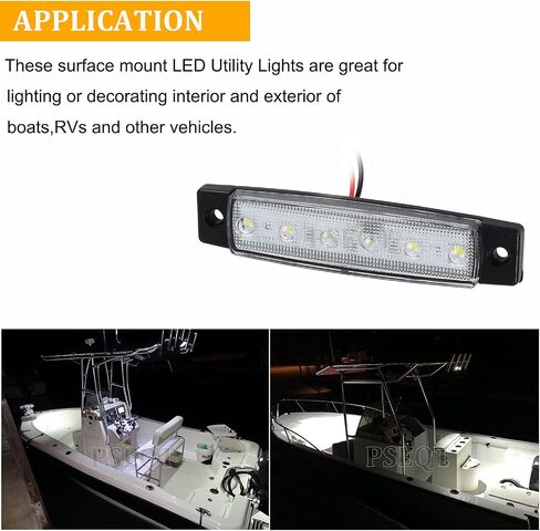 PSEQT LED Boat Interior Lights Marine Courtesy Light Strip Deck Transom Cockpit Navigation Lighting Waterproof for Fishing Pontoon Kayak Yacht Sailboat (Amber 10Pcs) in Saudi Arabia