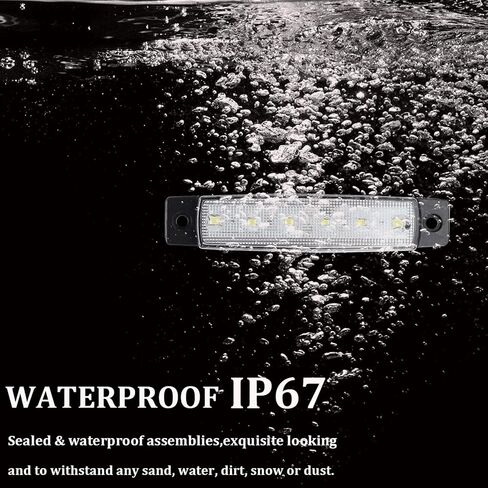 PSEQT LED Boat Interior Lights Marine Courtesy Light Strip Deck Transom Cockpit Navigation Lighting Waterproof for Fishing Pontoon Kayak Yacht Sailboat (Amber 10Pcs) in Saudi Arabia