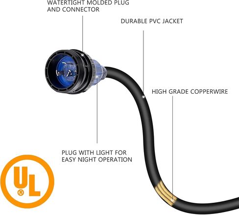 S7 30A 125V ملحقات القوارب مع حلقة ملولبة، 25 قدم 30A 125V مجموعات الطاقة للشاطئ البحري مع LED in Kuwait