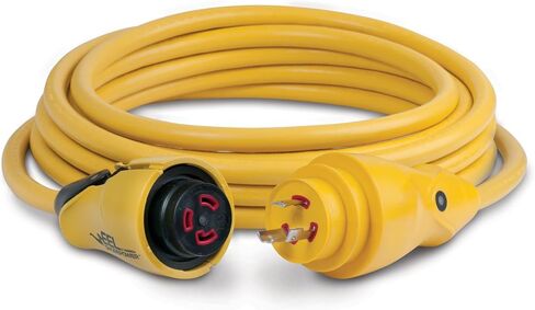 مجموعة أسلاك Marinco CS30-50 EEL، 30 أمبير 125 فولت، 50 بوصة، أصفر in Kuwait