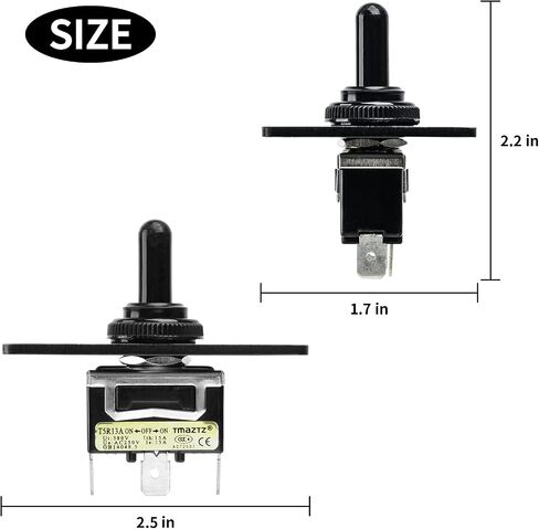 مفتاح زخرفة القارب، مفتاح Briidea Marine تبديل لأعلى لأسفل لقارب RV 12 فولت 15 أمبير تشغيل وإيقاف على لوحة مؤقتة وتحكم 3Pin in Saudi Arabia