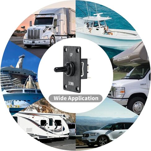 مفتاح زخرفة القارب، مفتاح Briidea Marine تبديل لأعلى لأسفل لقارب RV 12 فولت 15 أمبير تشغيل وإيقاف على لوحة مؤقتة وتحكم 3Pin in Saudi Arabia