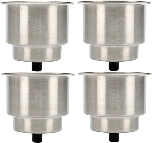 Amarine Made 4pcs Stainless Steel Cup Drink Holder with Drain for Marine Boat RV Camper in Saudi Arabia