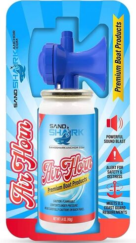 SandShark Premium Boating Air Horn Handheld Canister, Compressed & Very Loud, Coast Guard Approved, Emergency Use for Marine & Watercraft Safety, Great for Sports, Parties, Camping, Outdoors, 1.4oz in Saudi Arabia