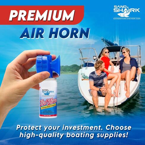 SandShark Premium Boating Air Horn Handheld Canister, Compressed & Very Loud, Coast Guard Approved, Emergency Use for Marine & Watercraft Safety, Great for Sports, Parties, Camping, Outdoors, 1.4oz in Saudi Arabia