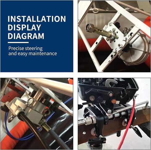 R RUR Boat Steering System, Outboard Rotary Steering Kit with 16ft Boat Steering Cable and 13.5-Inch Stainless Steering Wheel for Boat in Saudi Arabia