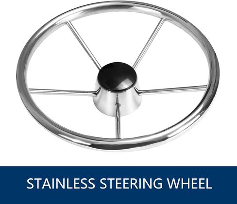 R RUR Boat Steering System, Outboard Rotary Steering Kit with 16ft Boat Steering Cable and 13.5-Inch Stainless Steering Wheel for Boat in Saudi Arabia