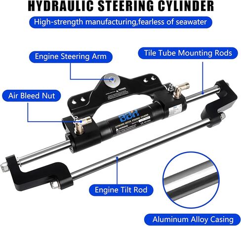بي بي اتش طقم نظام توجيه خارجي هيدروليكي 175 حصان من نيو مارين بوت مع عجلة قيادة واسطوانة هيدروليكية ومضخة خوذة وانابيب in Kuwait